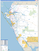North Port-Sarasota-Bradenton Metro Area Wall Map Basic Style